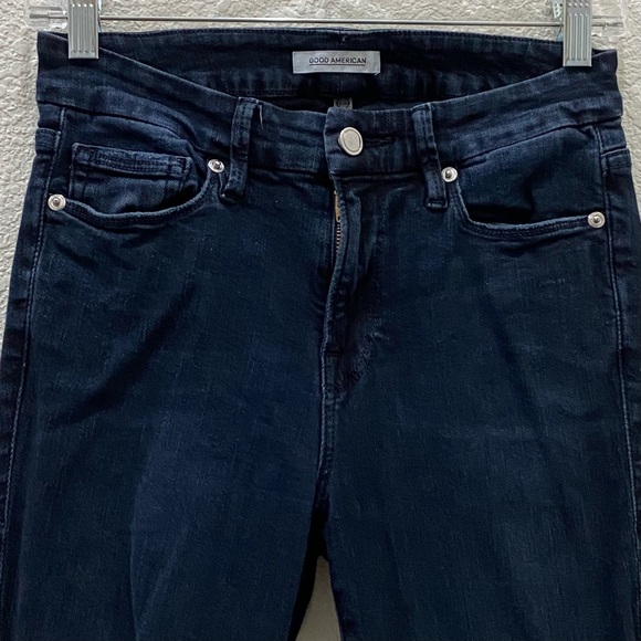 Good American Good Legs Blue/Black High Rise Skinny Distressed Jeans Size 2/26 - Picture 6 of 15